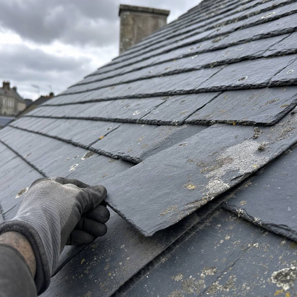 Toiture ardoise rénovée à Bruz — MD Toiture, artisan couvreur 35170