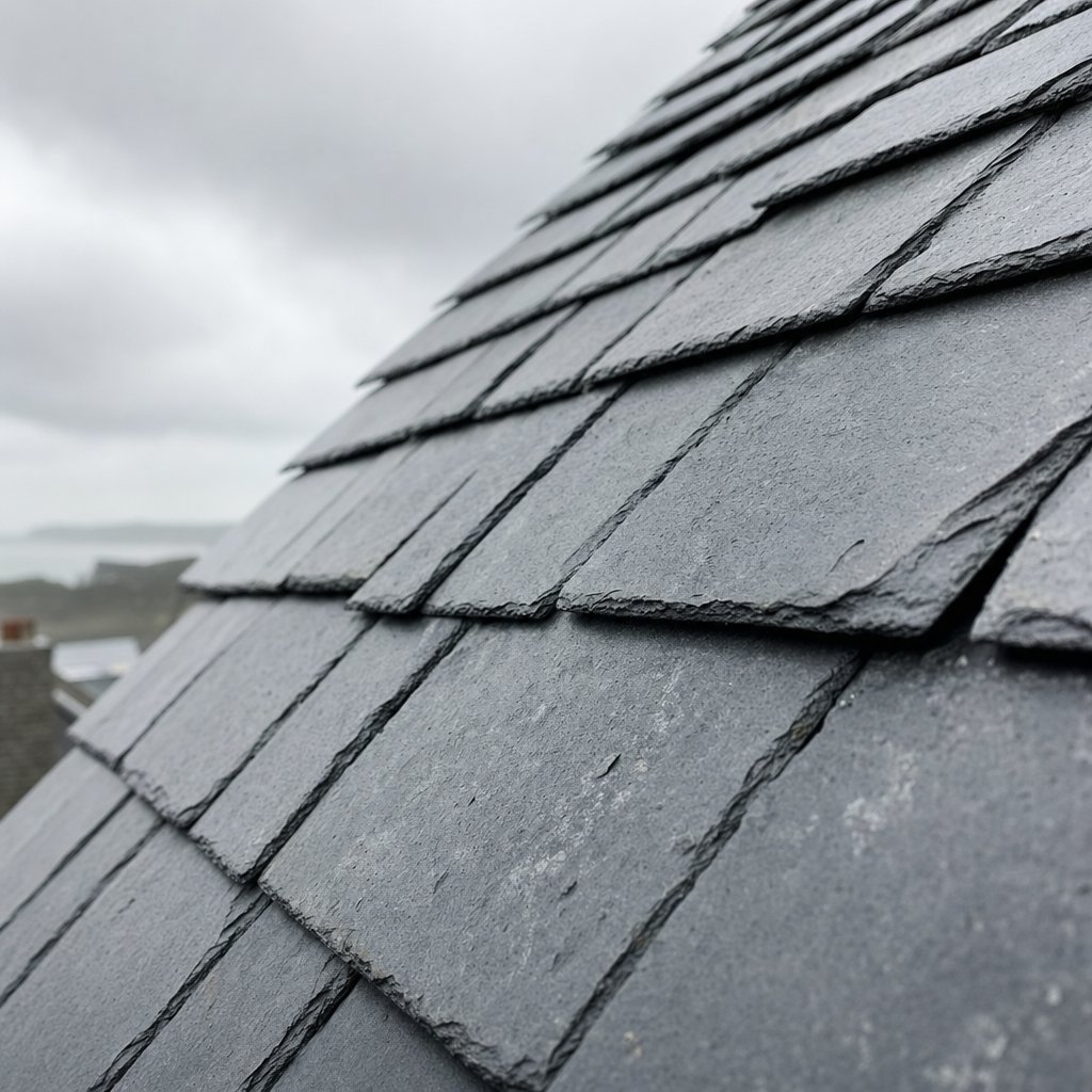 Détail ardoises naturelles posées par MD Toiture sur une maison à Pacé — travaux de couverture 35740